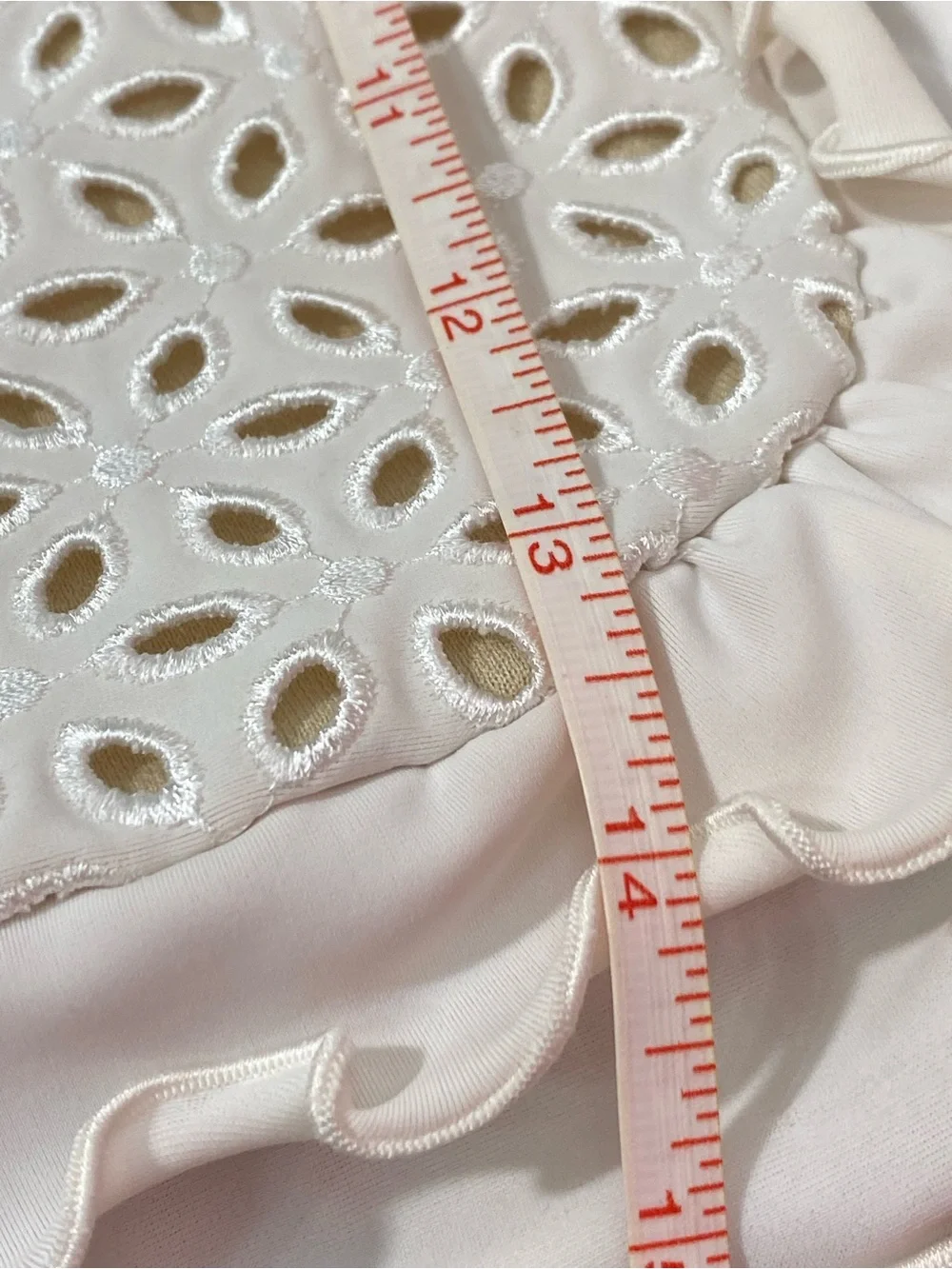 Women's Cream Eyelet Mini Skirt
